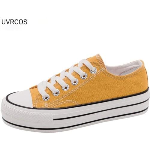 Woman Platform Shoes 2020 Summer New Fashion Women Shoes Casual Solid Canvas High Candy Color Women Casual Shoes Sneakers