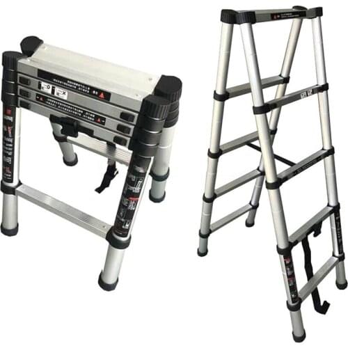 KL200-280 Telescopic Ladder Thickened Aluminum Alloy Folding Ladder Herringbone Household Ladder Engineering Ladder Decoration