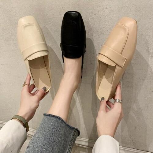 Women Shoes Sneakers Flats Zapatillas Ladies Shoes Mujer Comfortable Leather Slip-on Casual Leisure Summer Round Toe Rubber
