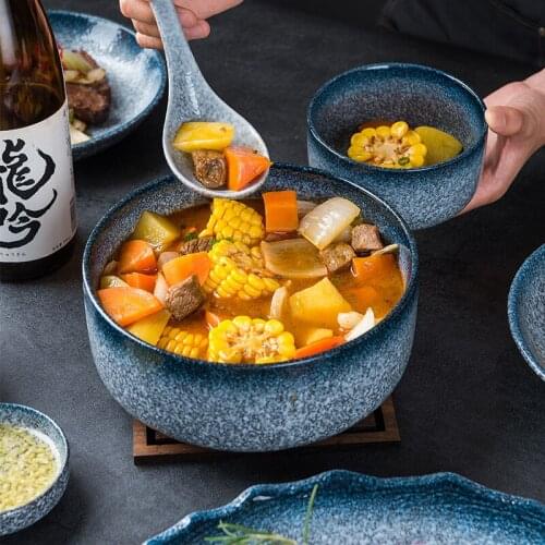 LingAo Bowl set household ceramic bowl Japanese rice bowl microwave oven cutlery Nordic lovers rice bowl chopsticks plate