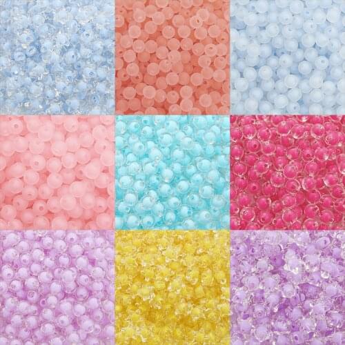 30g Frosted Matte Candy Color Plastic Acrylic Round Star Spacer Beads For Bracelet Necklace Earring Making DIY Jewelry Findings