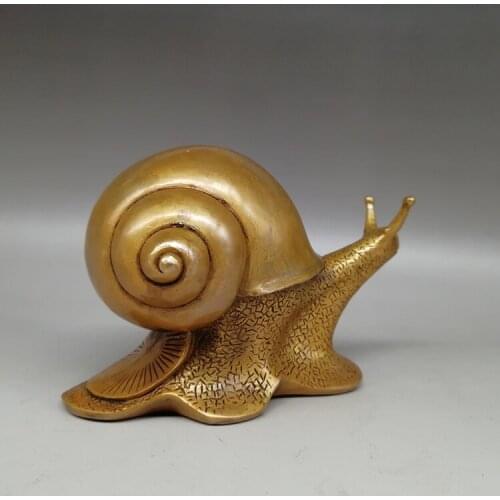 Copper statue Chinese Tibet Silver Bronze Carving Snail Animal Statue Good Luck Geomancy Home Decoration