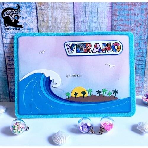 New Sunny Beach Waves Cutting Dies Summer Surfing Metal Stencil For DIY Scrapbooking Card Craft