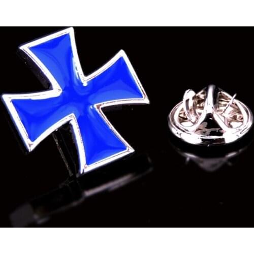 WN High quality enamel Blue Cross Brooch mens Lapel Pin Hat backpack badge fashion womens clothing jewelry gifts