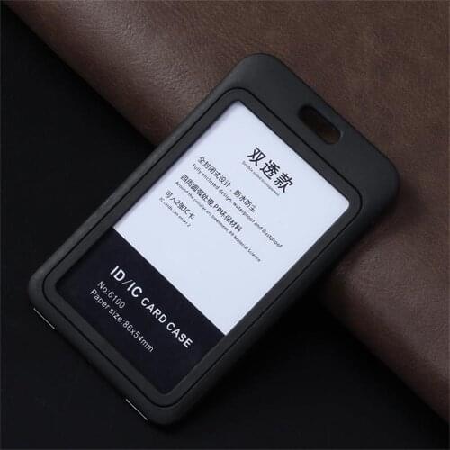 Soft Rubber Tag Sleeve Badge Card Pocket with Suspension Lanyard Cord