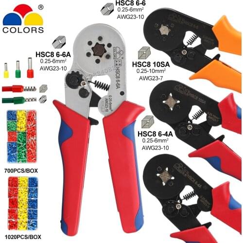 Crimping tools Tube Terminal electrical Crimp Pliers HSC8 6-6/6-4A 0.25-6mm2 23-10AWG 10SA 0.25-10mm2 23-7AWG Clamp Tool Sets