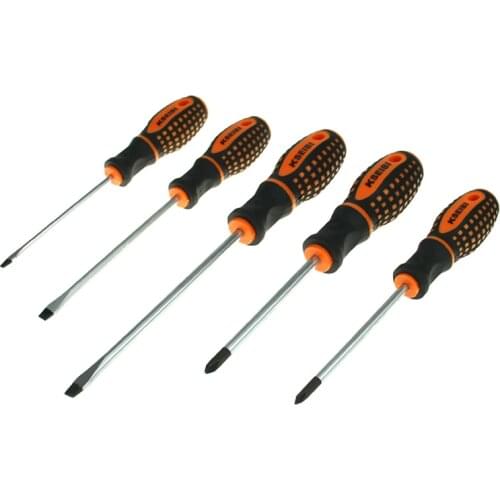 Kseibi 153645 Slotted & Philips Screwdriver Set Grip Handle 5-Pc (Display Box)