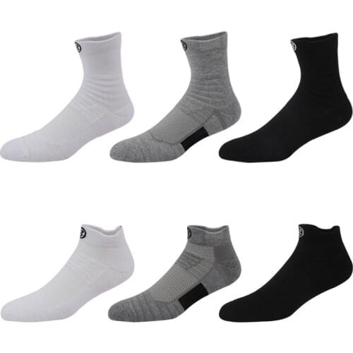 Running Socks Sports Basketball Football Cycling Men Anti Slip Breathable Moisture Wicking Thick Black Athletic Mens Short Sox