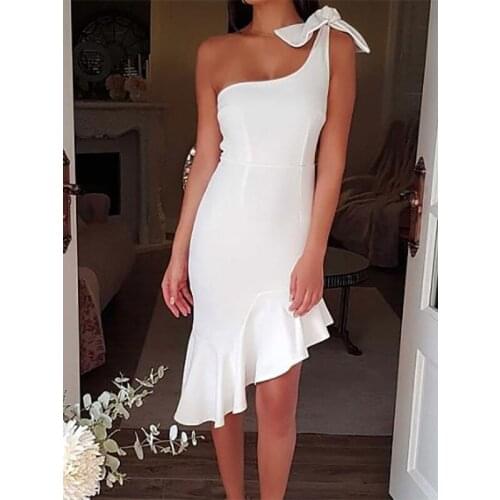 Olome Womens One Shoulder Dresses