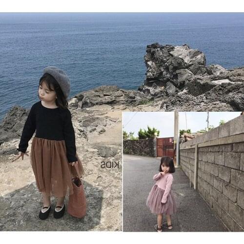 Girl Dress Kids Baby Clothes 2021 Splicing Spring Summer Toddler Outwear Rural Formal Uniform Dresses Cotton Children Clothing