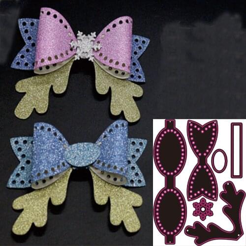 Christmas Reindeer Poinsettia Bow Bowknot Metal Cutting Dies Stencil for DIY Scrapbooking Album Decorative Cards Making