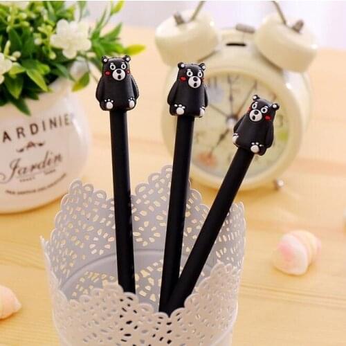 4pcs/lot Creative Kawaii Bear Black Ink Pen 0.5mm Students Signature pen office school stationery supplies