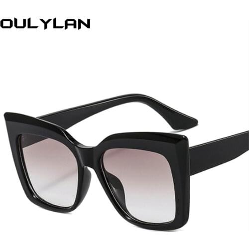 Oulylan 2021 Cat Eye Sunglasses Women Luxury Oversized Sun Glases Ladies Jelly Gradient Eyewear Shades UV400 Transparent Goggles