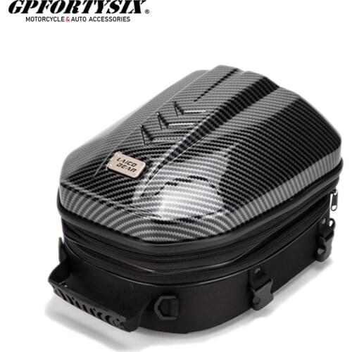 Carbon Waterproof Motorcycle Tail Bag Black Motor Back Seat Bags Top Case Shoulder Backpack Touring Saddle Bag 3 Colors