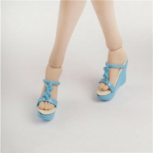 1/6th Blue Sandals High-heel Slippers Model for 12" Female Action Figure