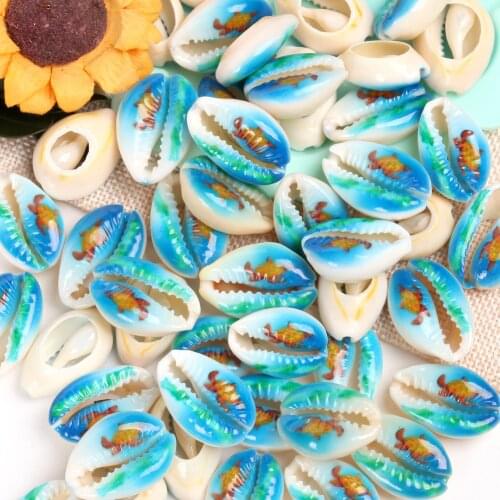 10 Pcs Natural BlueTortoise Beach Shell Beads For Jewelry Making 10-20mm Oval Shape Beads Diy Charm Necklace Bracelet Accessory