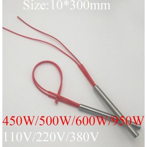 10x300 10*300 450W 500W 600W 950W 110V 220V 380V Stainless Steel Cylinder Tube Mold Heating Element Single End Cartridge Heater