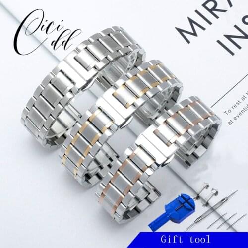 12 14 15 16 17 18 19 20 21 22 23 24mm Stainless Steel Watchband Replacement Citizen Tissot Men And Women Watch Chain Silver Gold