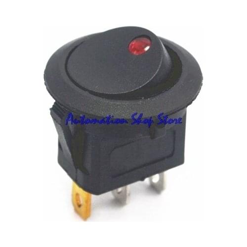 5Pcs Car 12V DC Round Rocker Dot Red LED Light Toggle Switch ON/OFF SPST