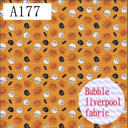 50cm*145cm 4 Way Stretch Spandex Knit Halloween Printed Bullet Texture Liverpool Fabric For Baby Head Wrap A177