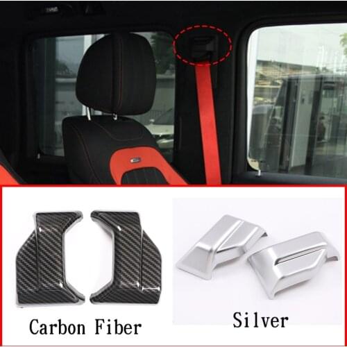 ABS Chrome/Carbon Fiber For Mercedes benz G Class W463 G500 2019-2020 Seat Safety Belt Cover Trim Interior Car Accessories
