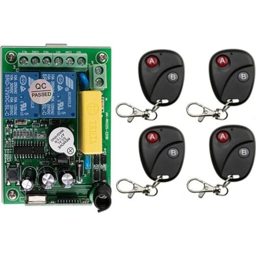 AC 220 V 2CH 10A Relay RF Wireless Remote Control Switch Wireless Light Switch ; Receiver+Transmitter Garage Door lamp/ window