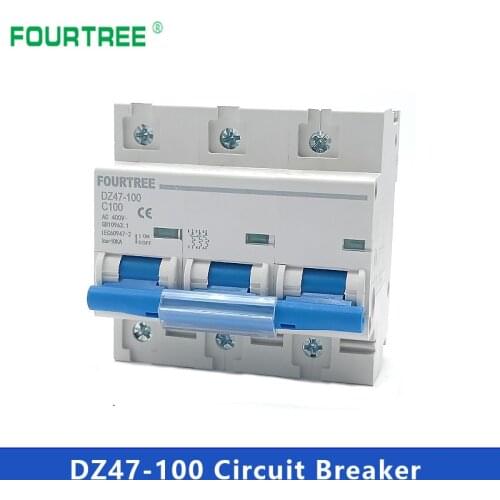 Circuit Breaker DZ47 63A 80A 100A 125A MCB 10KA High Breaking Capacity Miniature Air Switch 1P 2P 3P 4P Laser Printing