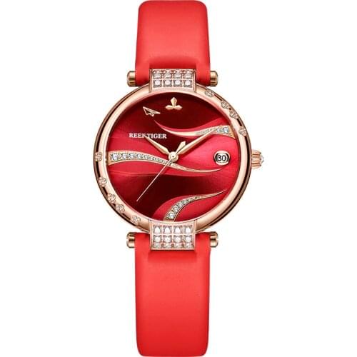 Reef Tiger automatic watch for women waterproof chic ladies mechanical watches dress luxury reloj mujer RGA1589 - leather/rubber