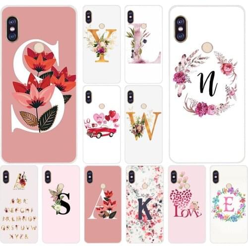 37AS Alphabet Letter Soft Silicone Tpu Cover phone Case for Xiaomi Redmi 5A 5 Plus 7 Note 5 5A 7 7A Pro