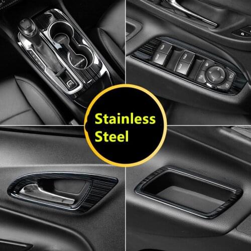 Stainless Steel Black Drawing Gear Cup Padd Air Outlet Door Looks Protector Cover Frame For Chevrolet Equinox AAA001A