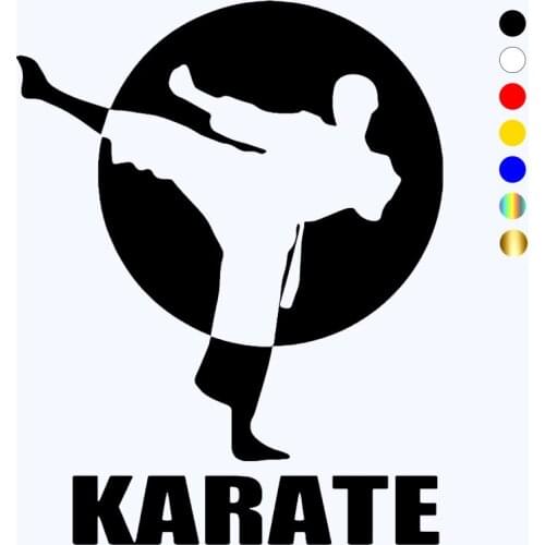 CK2202#15*19cm karate funny car sticker vinyl decal silver/black car auto stickers for car bumper window car decorations