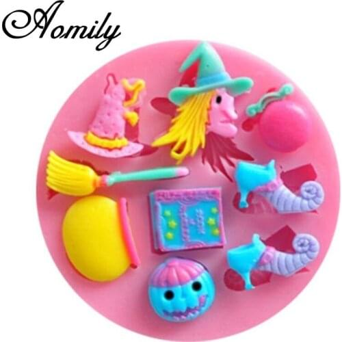 Aomily Halloween Silicone Mold Cake Molds Fondant Molds Sugar Craft Chocolate Molds Cake Decorating Tools Baking Accessories