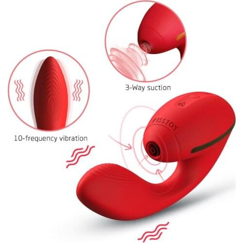 Kisstoy dildos for women masturbator G-spot Stimulator Orgasm Heating and sucking vagina clitoris sex toys silicone Massager