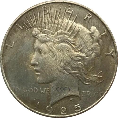 1925 United States 1 One Dollar Peace Liberty Cupronickel Plated Silver Collectibles Copy Coin