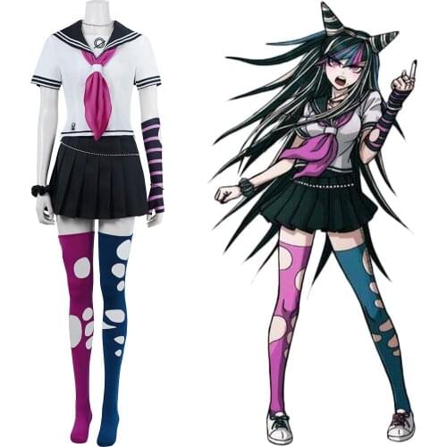 Super Dangan Rondo 2-Yuibu Miota Cosplay Costumes Sexy Uniform Dress Girls Women Halloween Carnival Party Suit