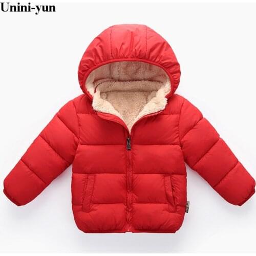 Unini-yun Girl Jackets Girls Outerwear Coats Long Sleeve Solid Thick Kids Baby Boy Down Parkas Cotton Warm Children Clothing