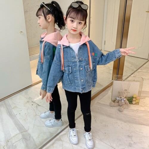 2021 Fashion Autumn Clothes Girls Denim Jacket Spring Kids Coat Girl Clothes For Teenagers Children Clothing For 4-12 Age
