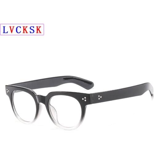 Men Vintage Black Computer Glasses Frame Women Rivets Gradient Frame Transparent Glasses Unisex Clear Glass Spectacles 5Color L3