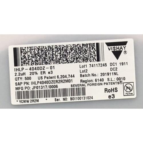 IHLP4040DZER2R2M01 Low Profile ,High-Current IHLP Inductors VISHAY 10.3x10.3x4 2.2uH 12A