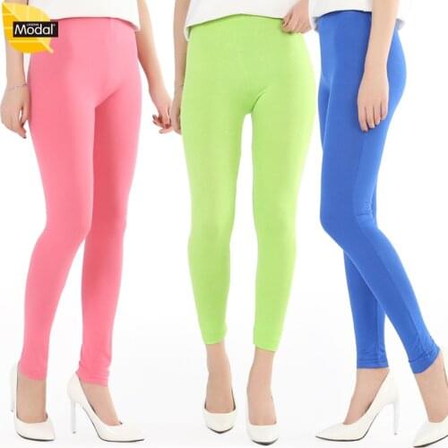 New Arrival Summer style big elastic Plus size 7XL Big Size Candy Color Modalleggings women pants