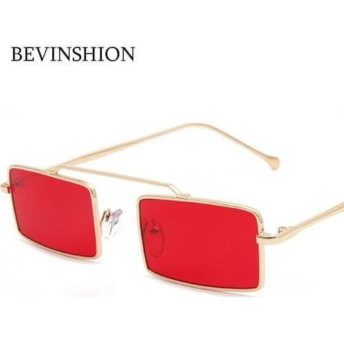 New Small Square Sunglasses Women Celebrity Vintage Glasses Male Reflective UV400 Red Pink Purple Lens Sun Glasses Female Shades