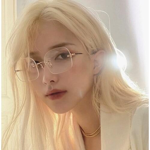 Seemfly Square Glasses Frame Transparent Jennie Same Paragraph Sunglasses Women Optical Frames Unisex Glasses Retro Eyeglasses