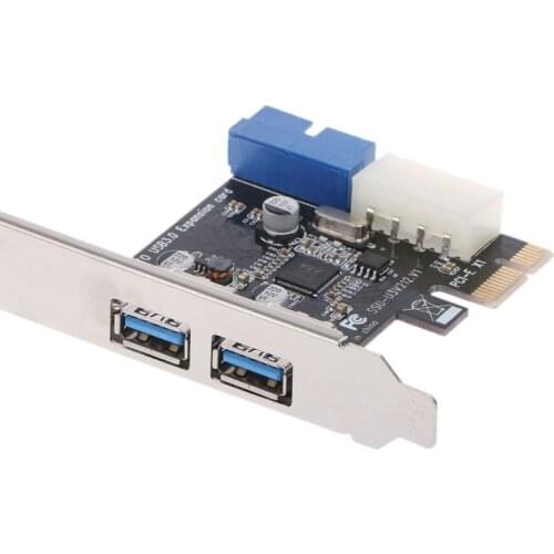 2 Ports PCI Express USB 3.0 Front Panel with Control Card Adapter 4-Pin & 20 Pin M2EC