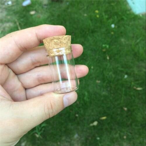 10ml Empty Hyaline Vitreous Test Tube Bottles With Cork Clear Refillable Travel Jars Reagent Perfume Crafts Vials 100pcs