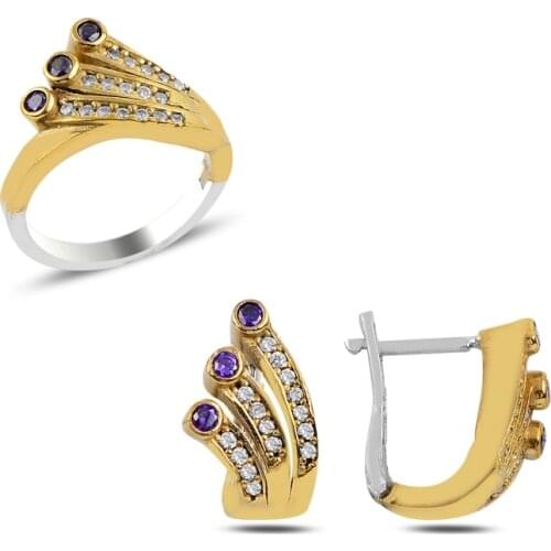 Silver 925 Sterling Zircon Cubic Zirconia Authentic Set