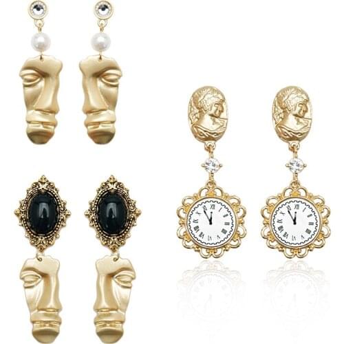 Simple Design Half-face Drop Earring серьги Funny Abstract Portrait Half-face Cosplay Dangle Earrings For Women Girl Ear Jewelry