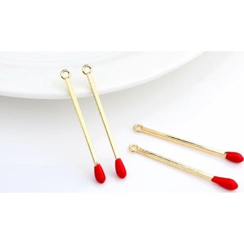 Zinc Alloy Enamel Charms Long Tip Charms 49mm 6pcs/lot For DIY Fashion Jewelry Making Finding Accessories
