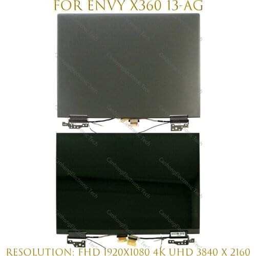 Laptop LCD Touch Screen Digitizer Display Panel Replacement Full Assembly Hinges For hp envy x360 13-ag 13-ag0003np 13-ag0002ur