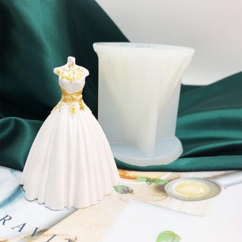 Wedding dress silicone mold chocolate mousse cake baking tool glue mold DIY Plaster Resin Art Mould candle moulds