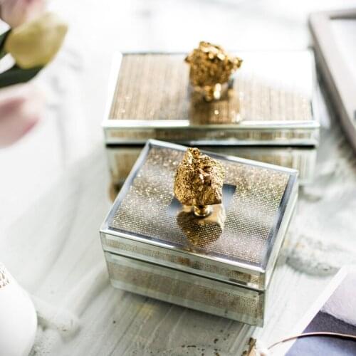 Nordic Luxury Glass Jewelery Box Exquisite Necklace Bracelets Earrings Jewelry Storage Boxes Home Dressing Table Decoration